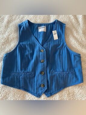 Button Front Jean Vest